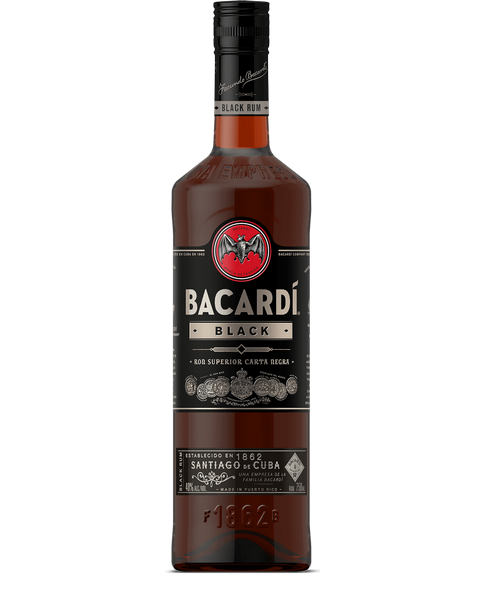 BACARDI BLACK RUM 750ml Glass Bottle