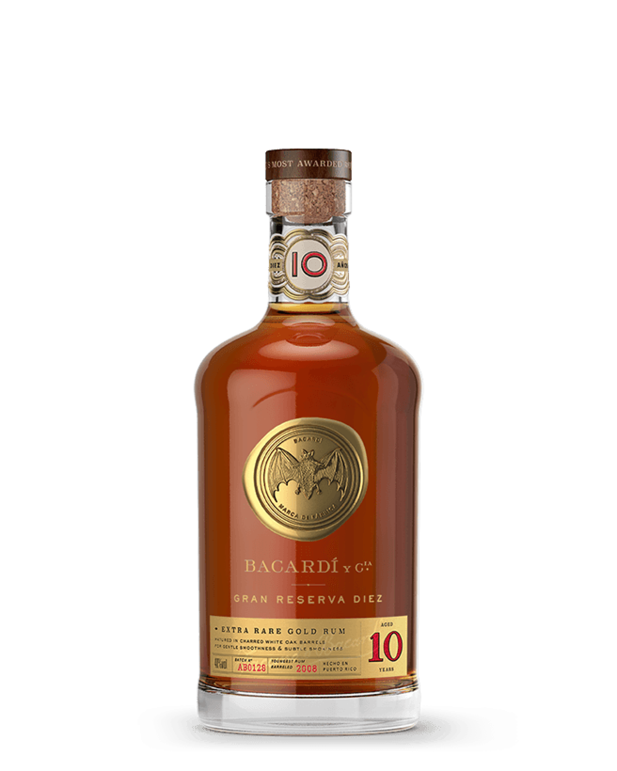 BACARDÍ Gran Reserva Diez | Bacardi 10 Year Old Rum | Extra Dark Gold ...