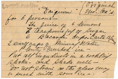 Original Daiquiri recipe by Mr. Cox